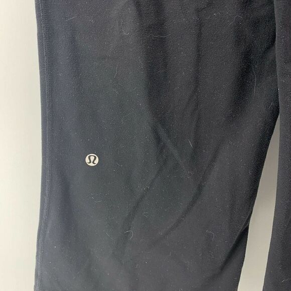 Lululemon Black Wide Leg Sweat Pants Cropped 4 - Picture 3 of 5